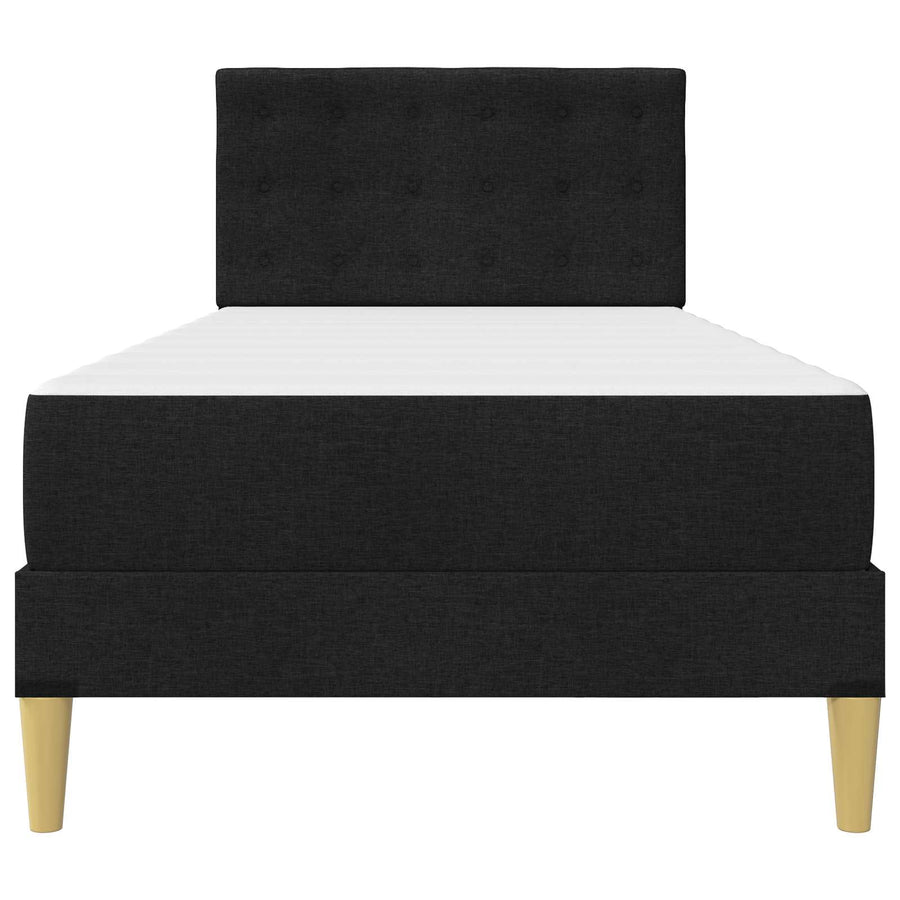 Bedframe met matras met hoofdeinde Zwart 90 x 200 cm Stof