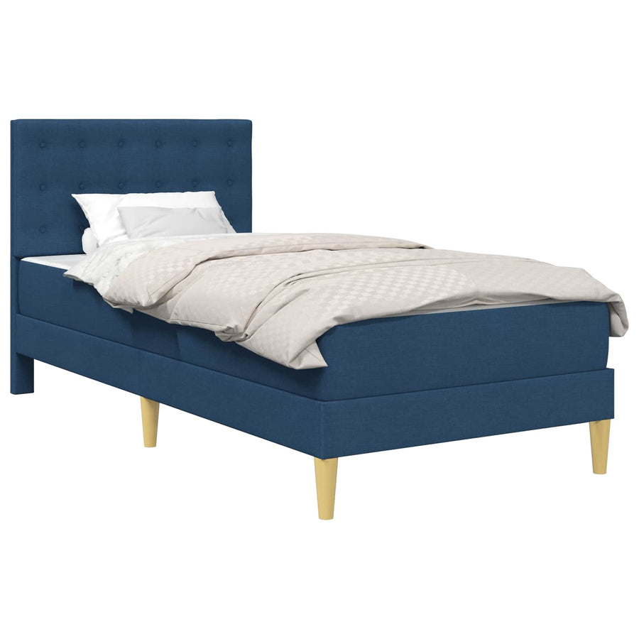 Bedframe met matras met hoofdeinde Blauw 90 x 200 cm Stof