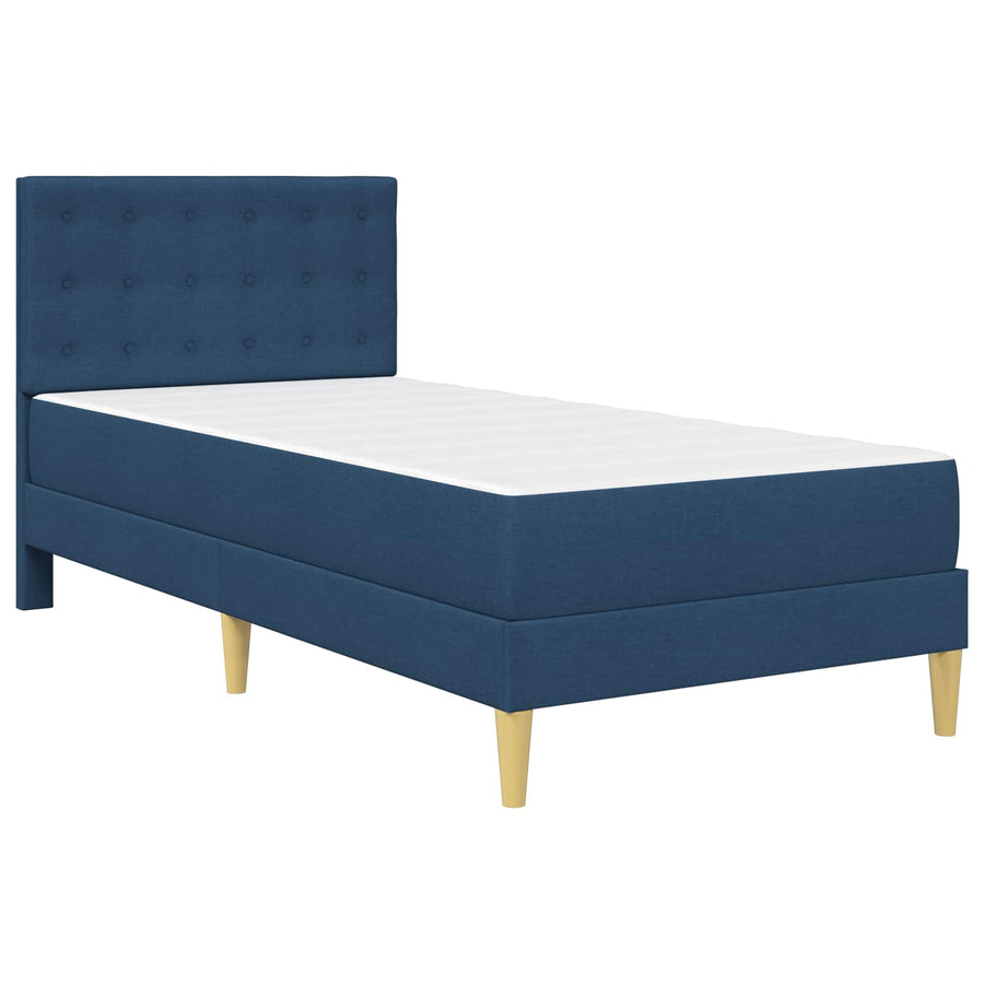 Bedframe met matras met hoofdeinde Blauw 90 x 200 cm Stof