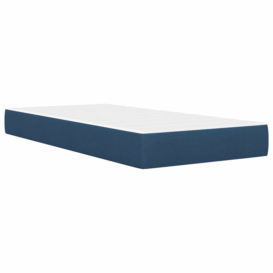 Bedframe met matras met hoofdeinde Blauw 90 x 200 cm Stof