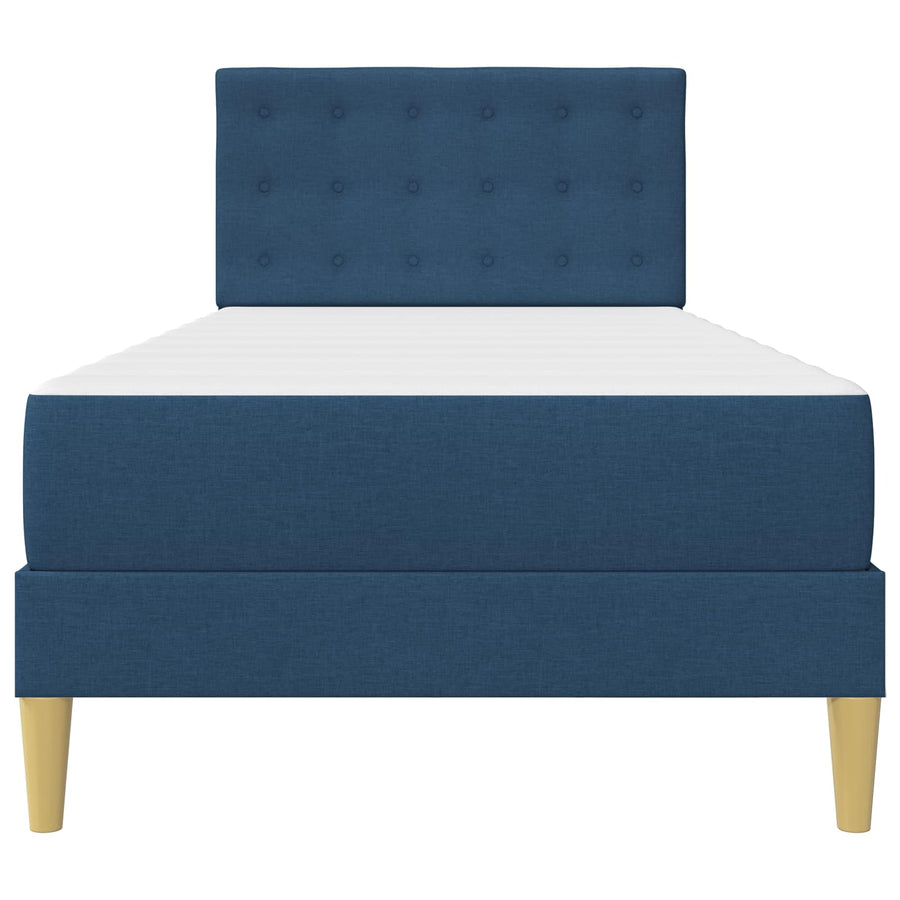 Bedframe met matras met hoofdeinde Blauw 90 x 200 cm Stof