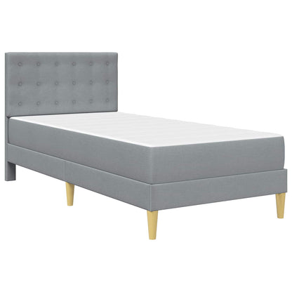 Bedframe met matras met hoofdeinde Lichtgrijs 100 x 200 cm Stof