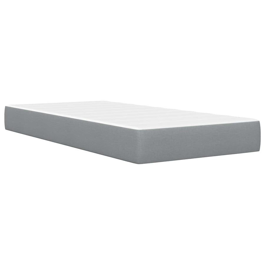 Bedframe met matras met hoofdeinde Lichtgrijs 100 x 200 cm Stof