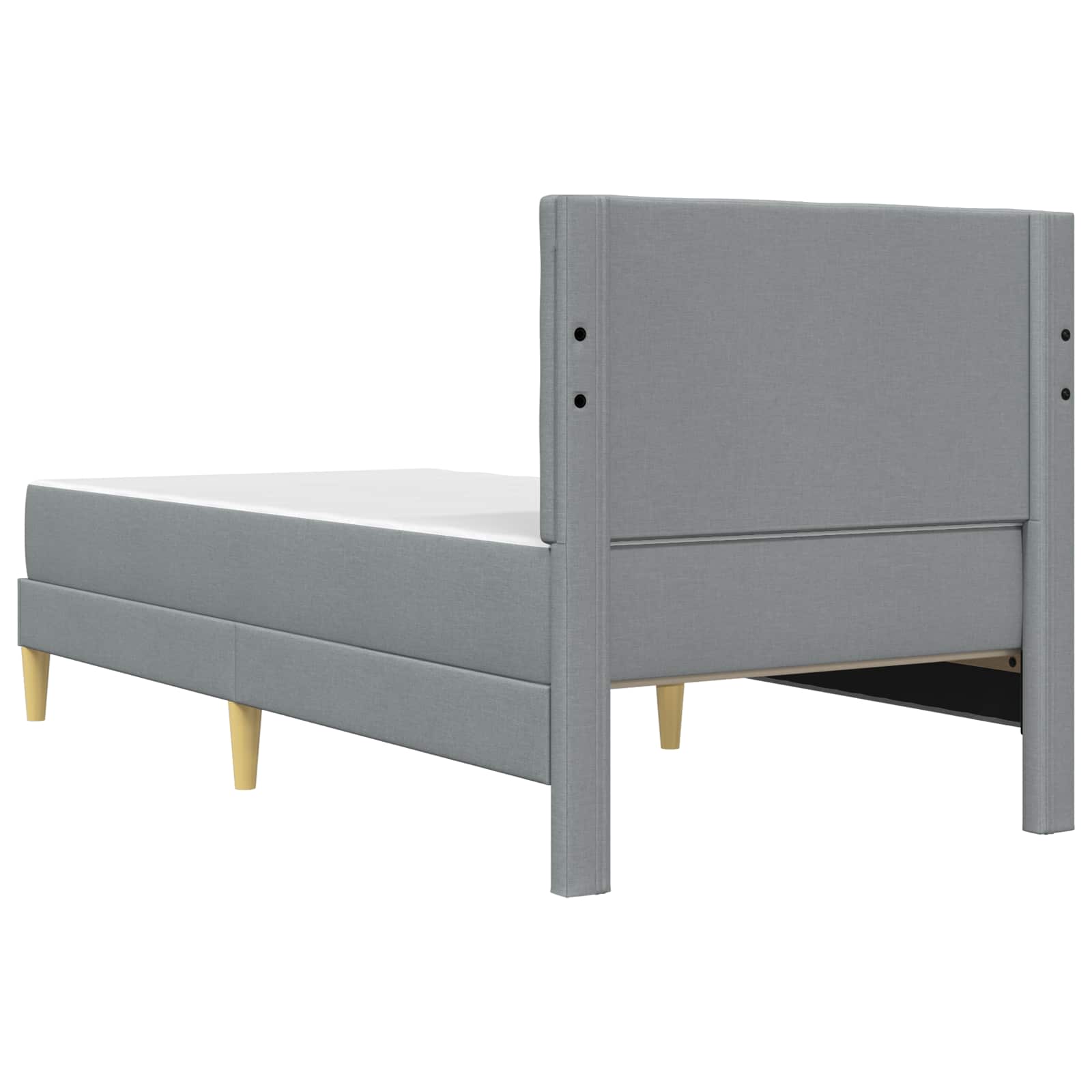 Bedframe met matras met hoofdeinde Lichtgrijs 100 x 200 cm Stof