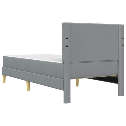 Bedframe met matras met hoofdeinde Lichtgrijs 100 x 200 cm Stof