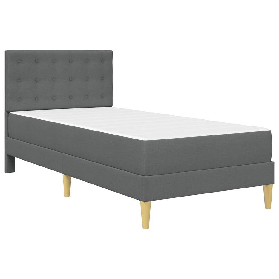Bedframe met matras Donkergrijs 100 x 200 cm Stof