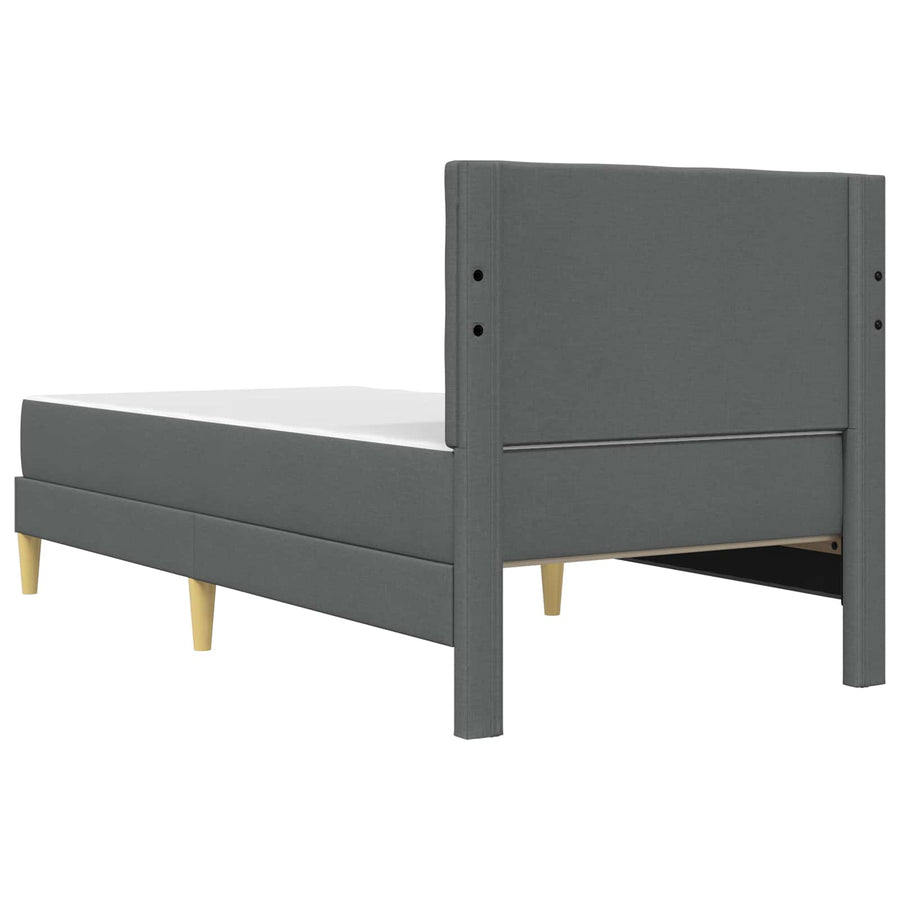Bedframe met matras Donkergrijs 100 x 200 cm Stof
