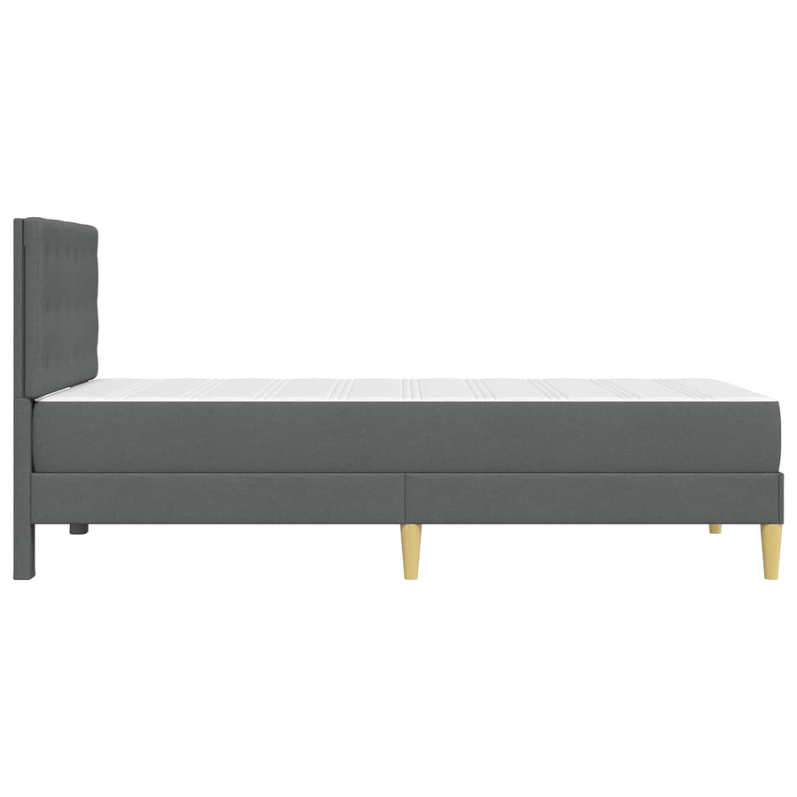 Bedframe met matras Donkergrijs 100 x 200 cm Stof