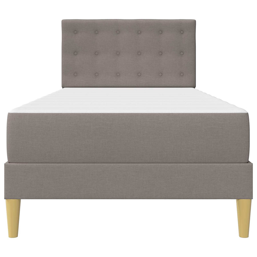 Bedframe met matras met hoofdeinde Taupe 100 x 200 cm Stof