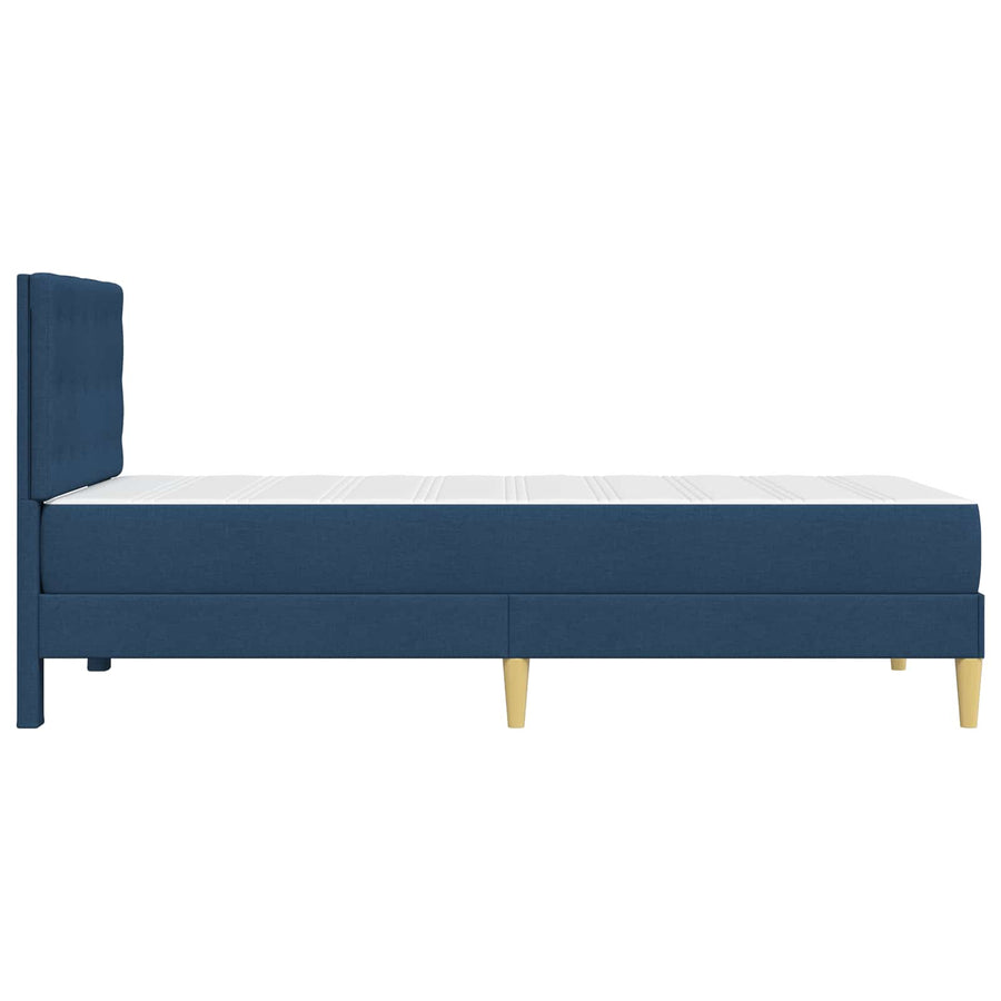 Bedframe met matras met hoofdeinde Blauw 100 x 200 cm Stof