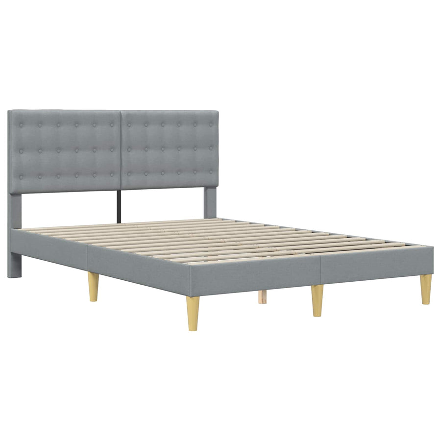 Bedframe met matras met hoofdeinde Lichtgrijs 120 x 190 cm Stof