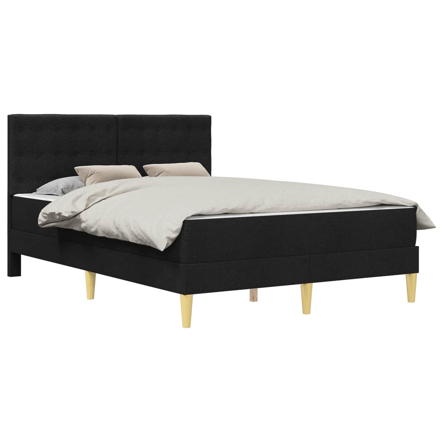 Bedframe met matras met hoofdeinde Zwart 120 x 190 cm Stof