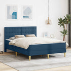 Bed frame with mattress with headboard Blue 120 x 190 cm Fabric