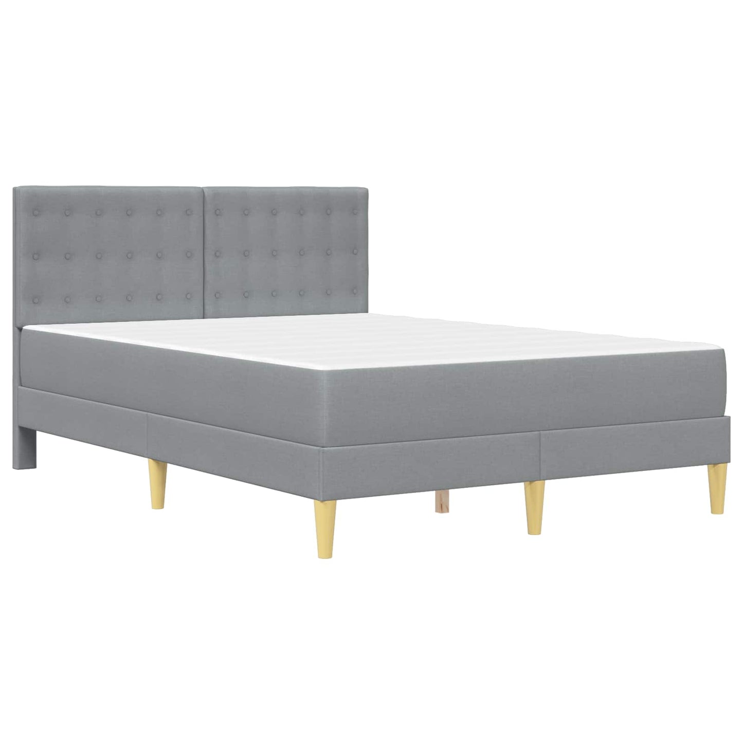 Bedframe met matras Lichtgrijs Stof