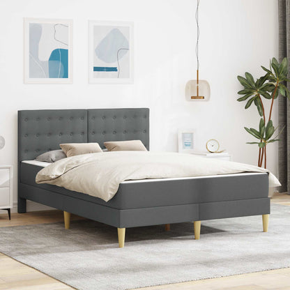 Bedframe met matras Donkergrijs 120 x 200 cm Stof