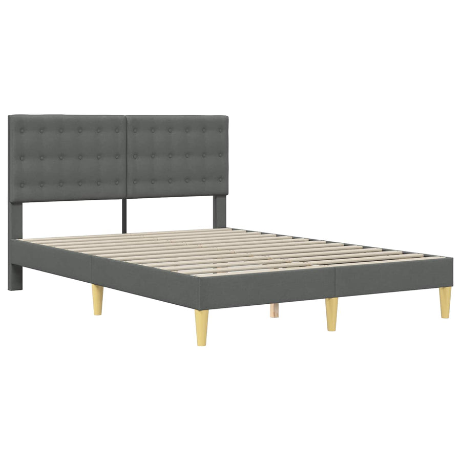 Bedframe met matras Donkergrijs 120 x 200 cm Stof