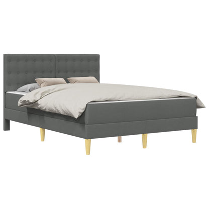 Bedframe met matras Donkergrijs 140 x 190 cm Stof