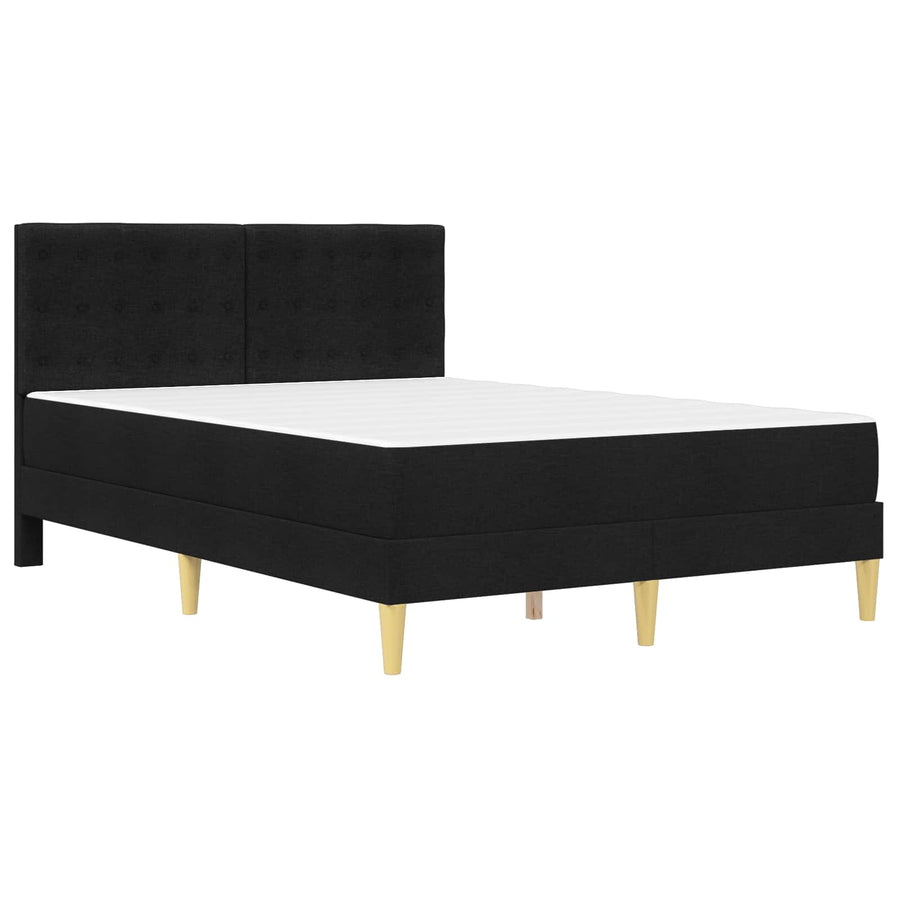 Bedframe met matras met hoofdeinde Zwart 140 x 190 cm Stof