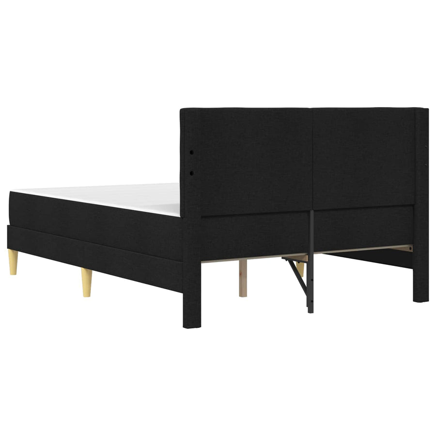 Bedframe met matras met hoofdeinde Zwart 140 x 190 cm Stof