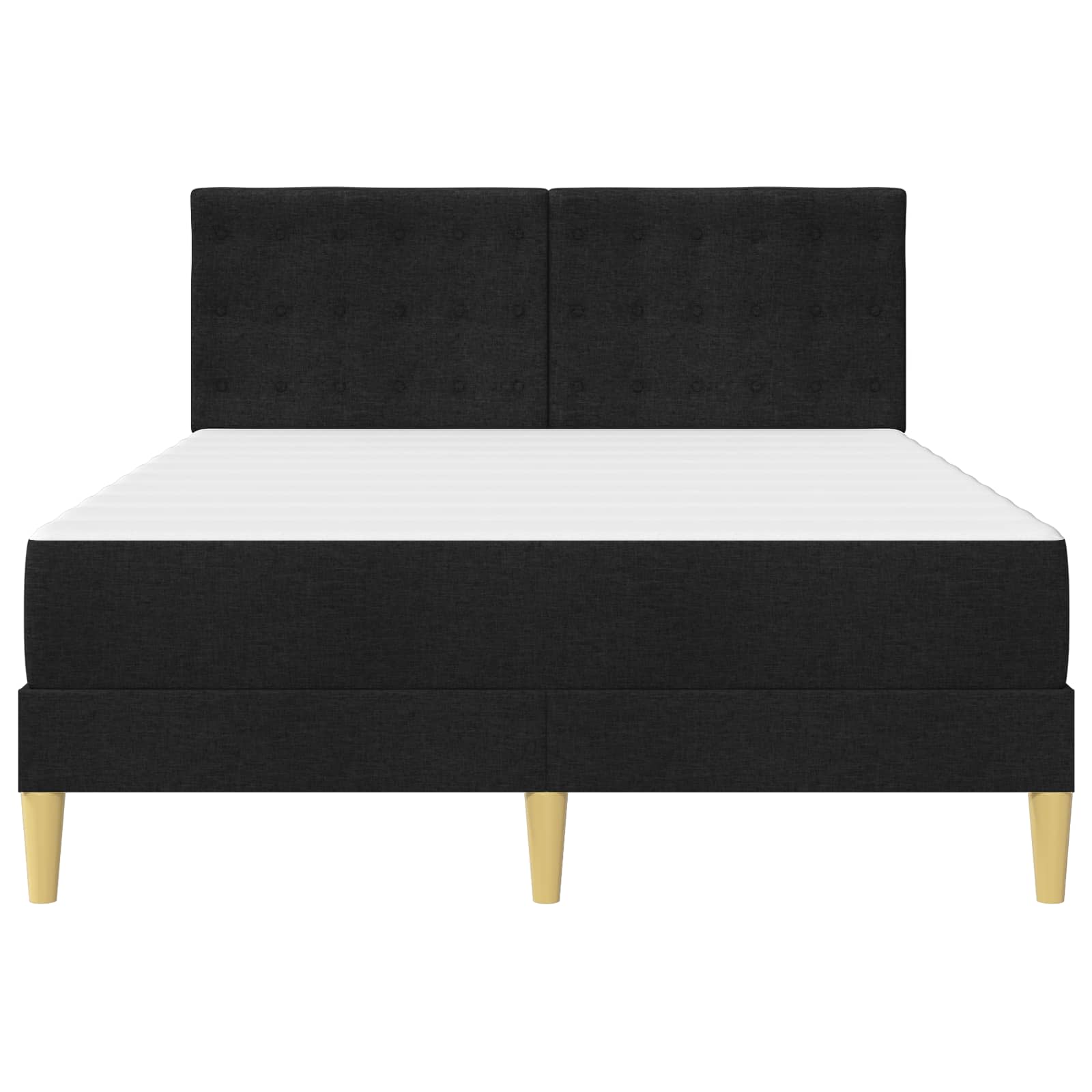 Bedframe met matras met hoofdeinde Zwart 140 x 190 cm Stof