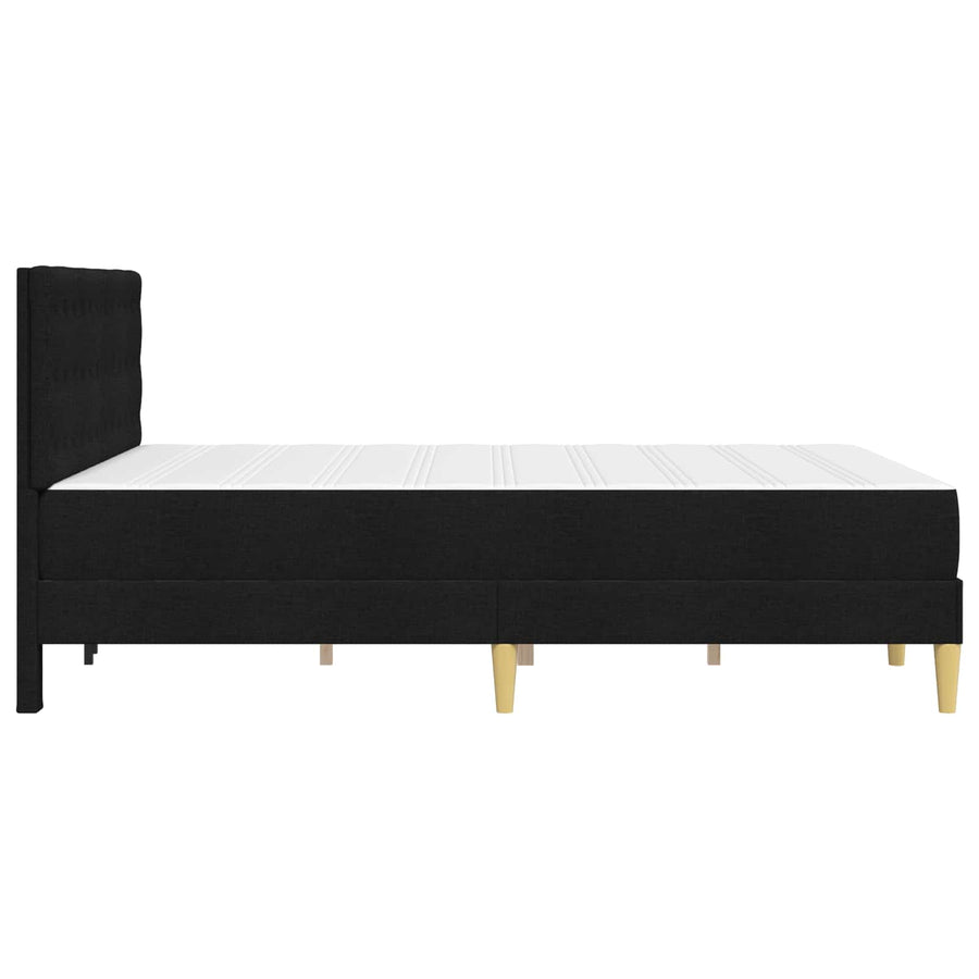 Bedframe met matras met hoofdeinde Zwart 140 x 190 cm Stof