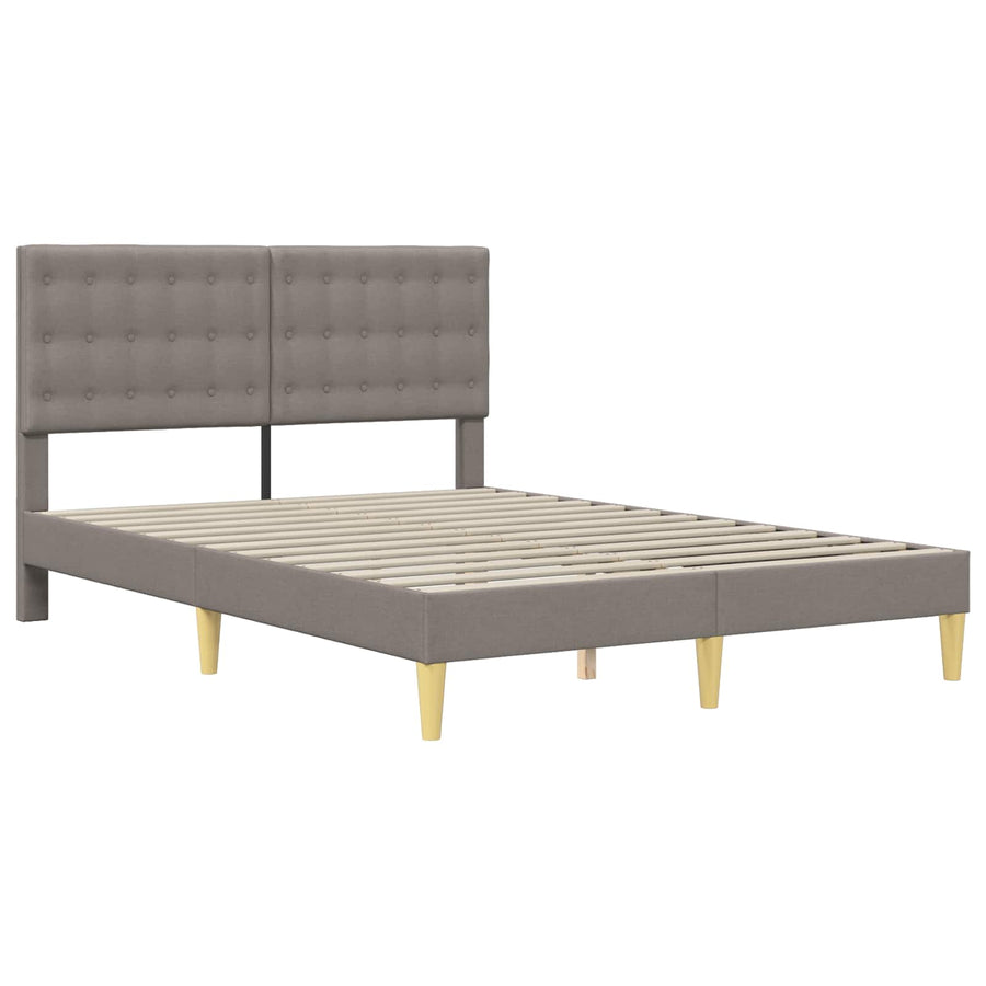 Bedframe met matras met hoofdeinde Taupe 140 x 190 cm Stof