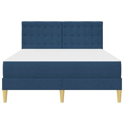 Bedframe met matras met hoofdeinde Blauw 140 x 190 cm Stof