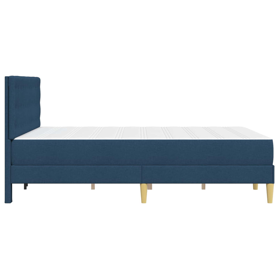 Bedframe met matras met hoofdeinde Blauw 140 x 190 cm Stof
