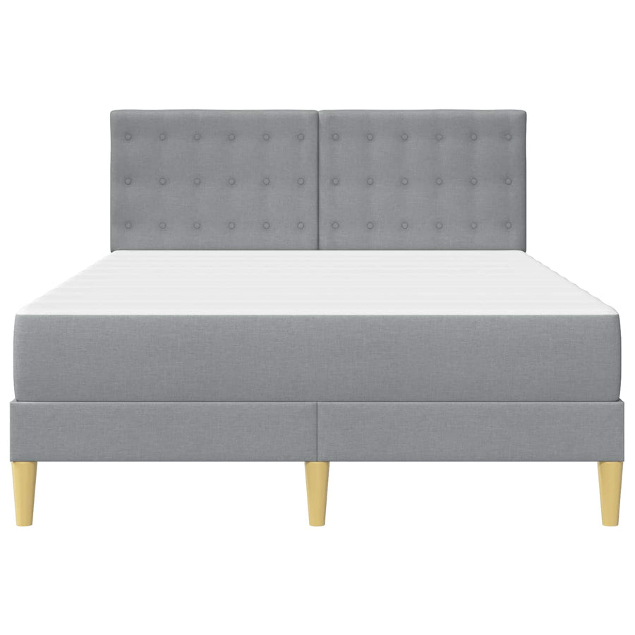 Bedframe met matras met hoofdeinde Lichtgrijs 140 x 200 cm Stof