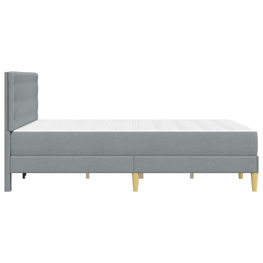 Bedframe met matras met hoofdeinde Lichtgrijs 140 x 200 cm Stof