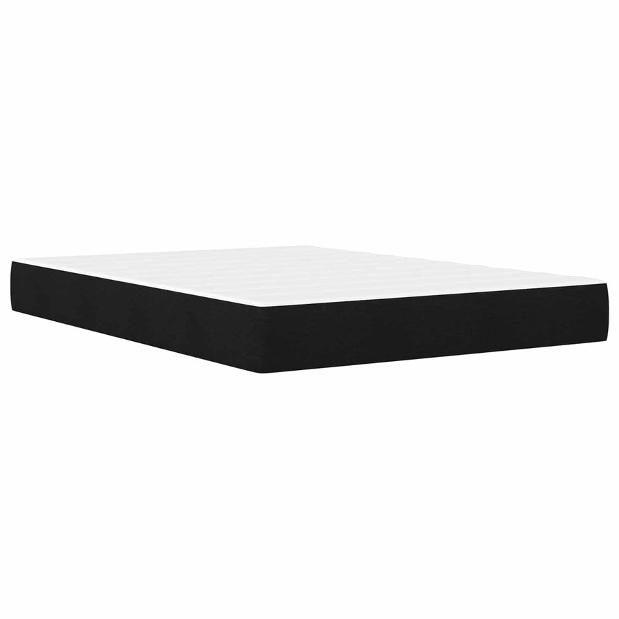 Bedframe met matras met hoofdeinde Zwart 140 x 200 cm Stof