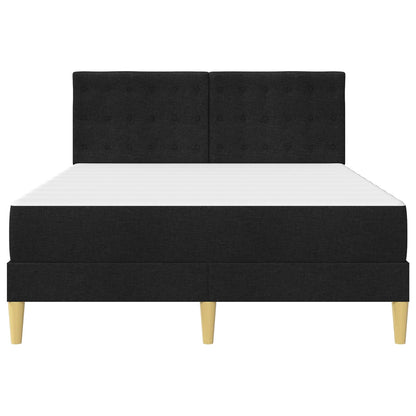 Bedframe met matras met hoofdeinde Zwart 140 x 200 cm Stof