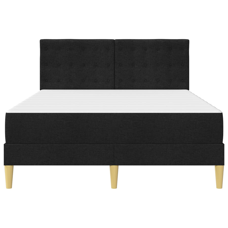 Bedframe met matras met hoofdeinde Zwart 140 x 200 cm Stof
