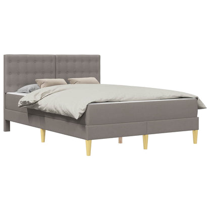 Bedframe met matras met hoofdeinde Taupe 140 x 200 cm Stof