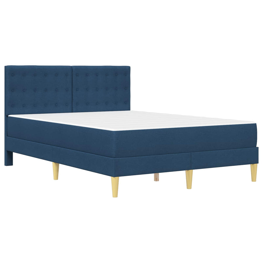 Bedframe met matras met hoofdeinde Blauw 140 x 200 cm Stof