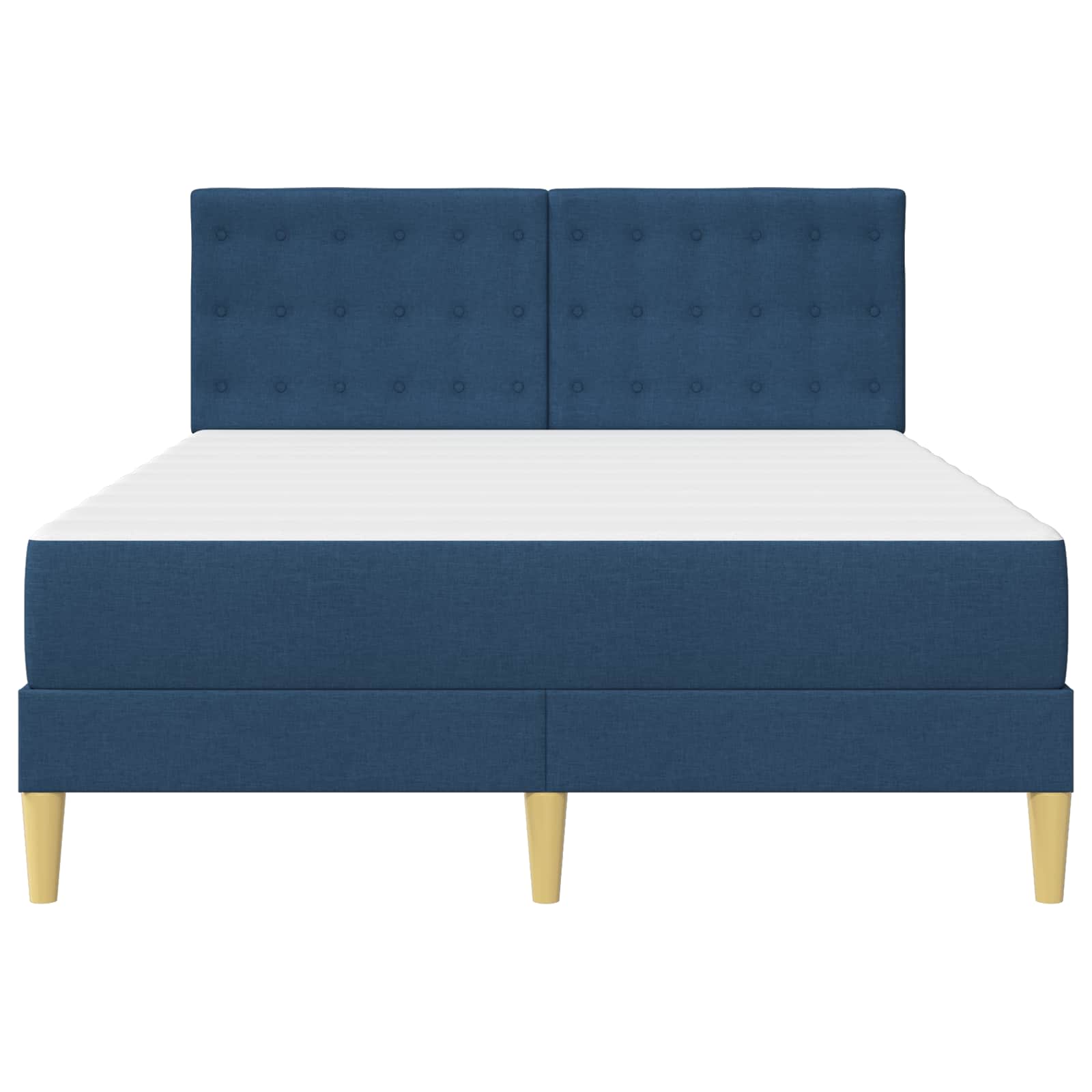 Bedframe met matras met hoofdeinde Blauw 140 x 200 cm Stof