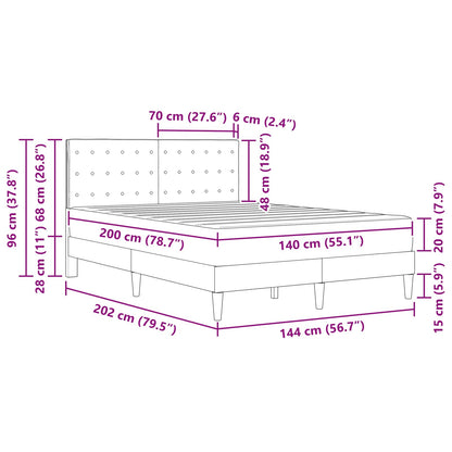 Bedframe met matras met hoofdeinde Blauw 140 x 200 cm Stof