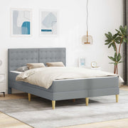 Bed Frame with Mattress with Headboard Light Grey 160 x 200 cm Fabric