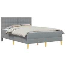 Bedframe met matras met hoofdeinde Lichtgrijs 160 x 200 cm Stof