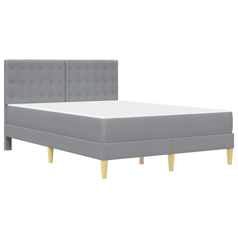Bedframe met matras met hoofdeinde Lichtgrijs 160 x 200 cm Stof