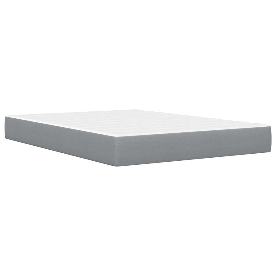 Bedframe met matras met hoofdeinde Lichtgrijs 160 x 200 cm Stof
