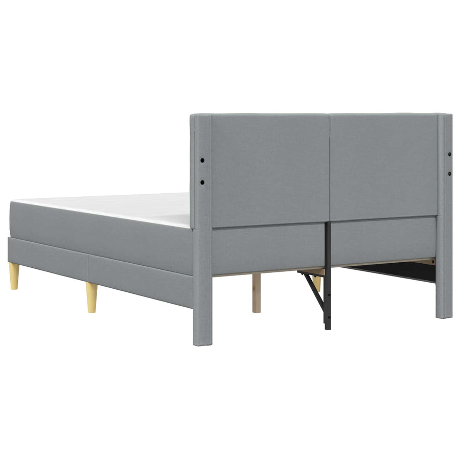 Bedframe met matras met hoofdeinde Lichtgrijs 160 x 200 cm Stof