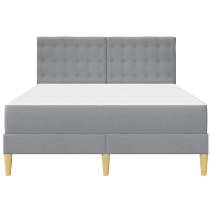 Bedframe met matras met hoofdeinde Lichtgrijs 160 x 200 cm Stof