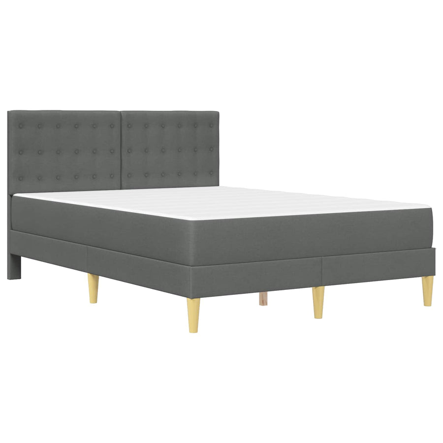 Bedframe met matras Donkergrijs 160 x 200 cm Stof