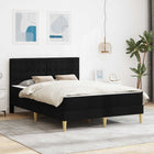 Bed Frame with Mattress with Headboard Black 160 x 200 cm Fabric