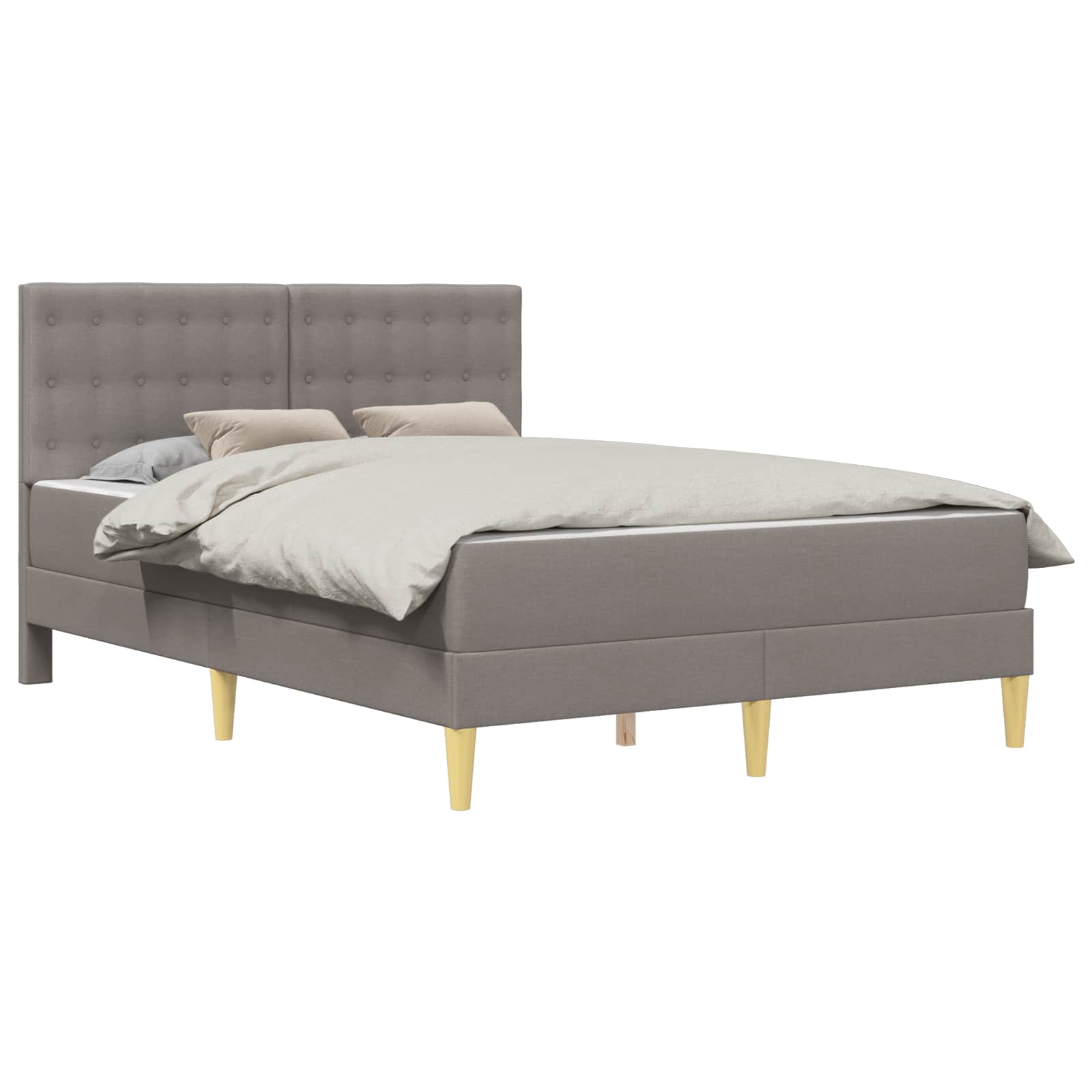 Bedframe met matras met hoofdeinde Taupe 160 x 200 cm Stof