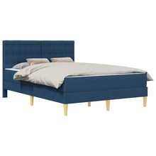Bedframe met matras met hoofdeinde Blauw 160 x 200 cm Stof