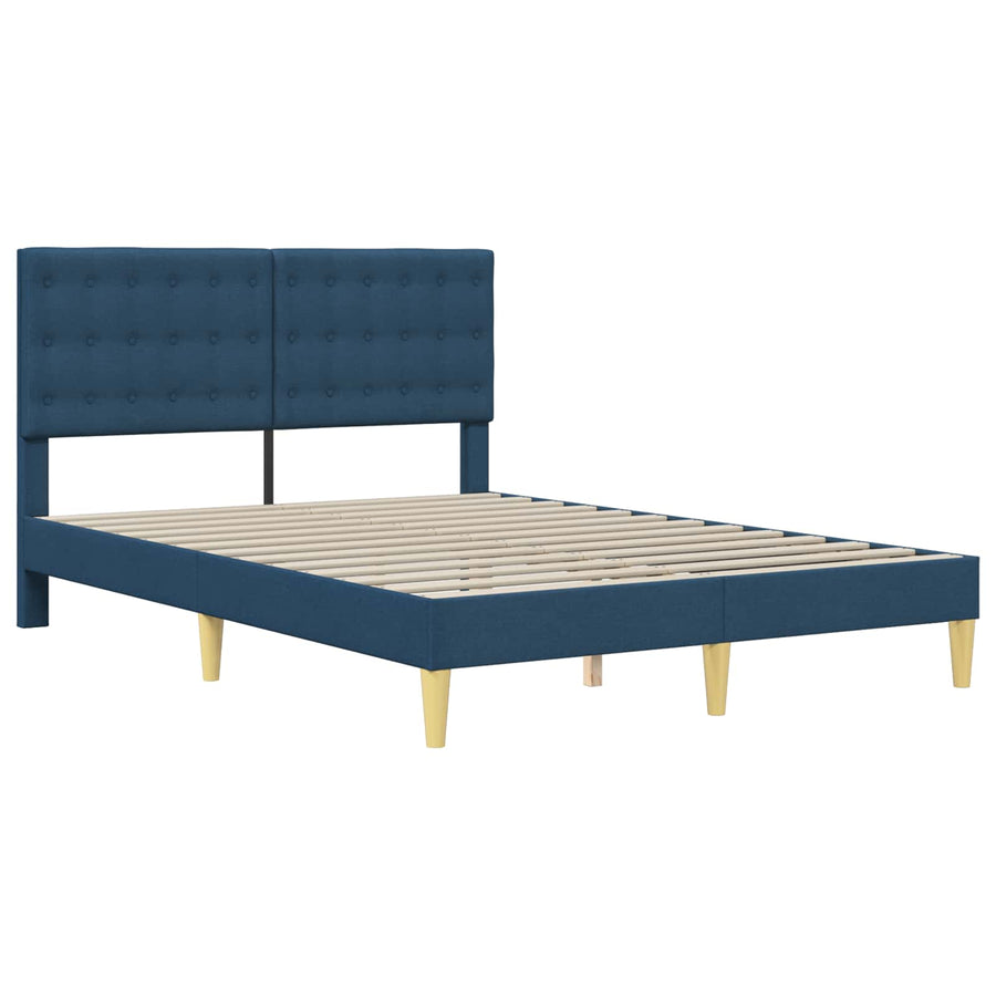Bedframe met matras met hoofdeinde Blauw 160 x 200 cm Stof