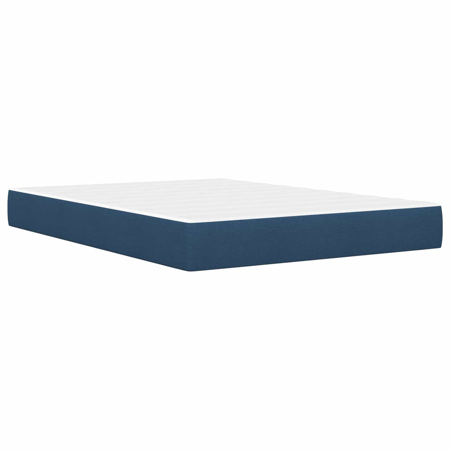 Bedframe met matras met hoofdeinde Blauw 160 x 200 cm Stof