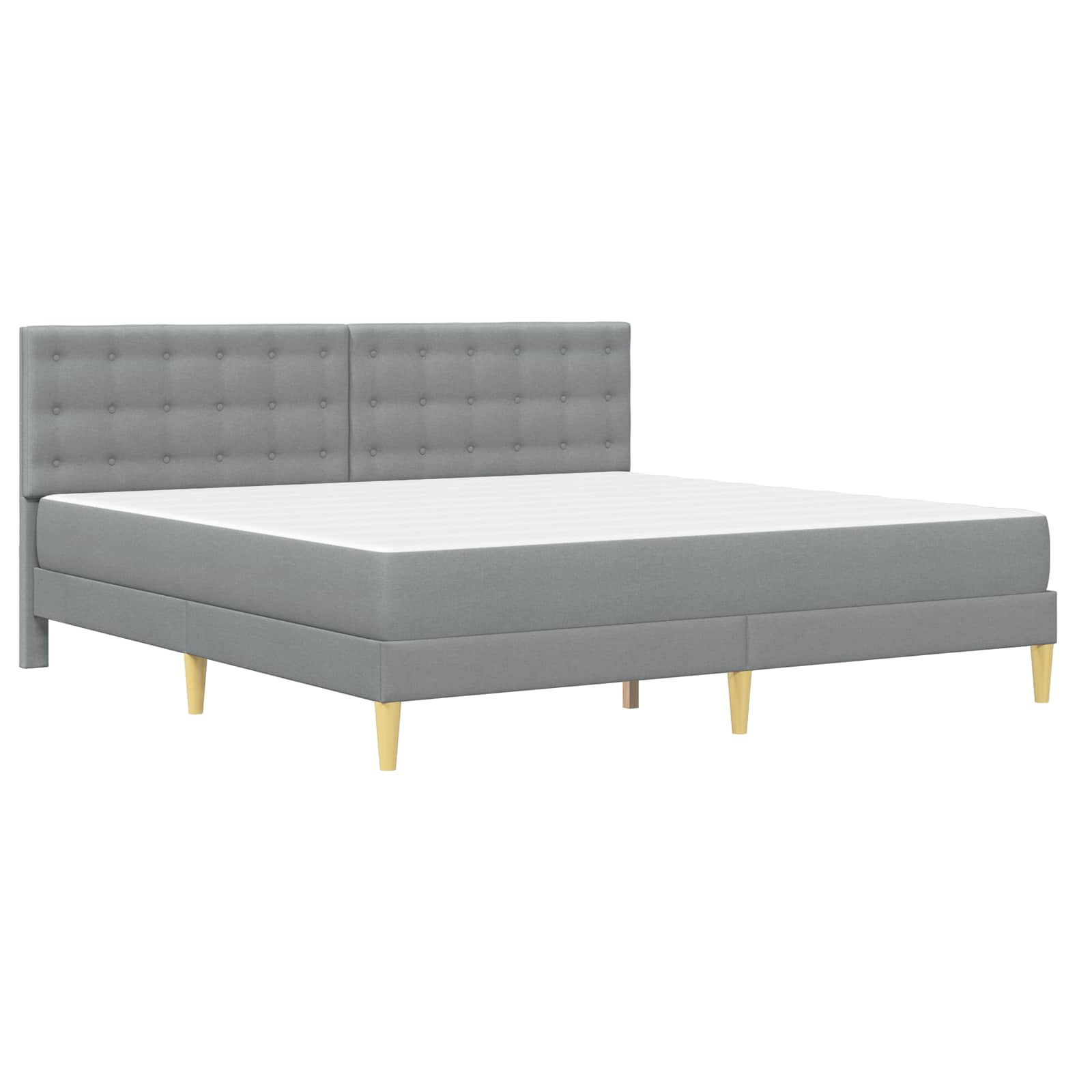 Bedframe met matras met hoofdeinde Lichtgrijs 180 x 200 cm Stof